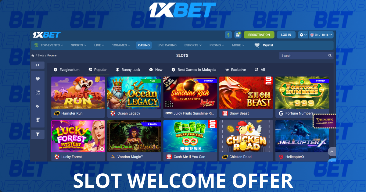 1xBet slot welcome offer